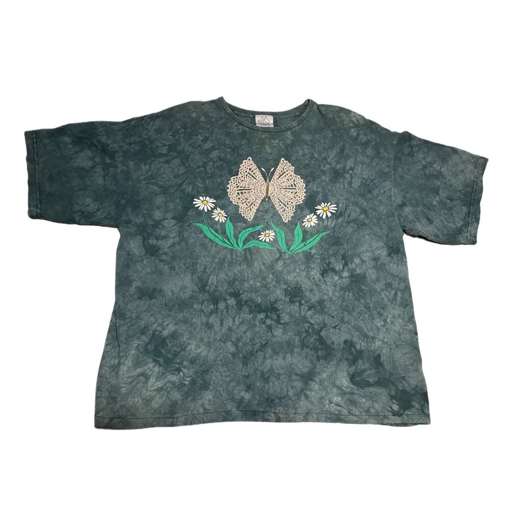 Vintage Lynee T-Shirt Womens XLarge Tye Dyed butterfly 90s VTG USA